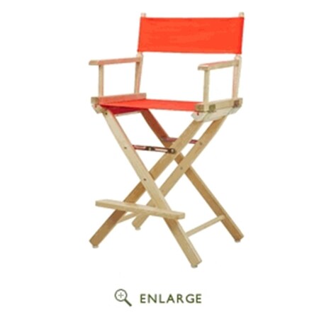 Casual Home 220-00-021-19 24 in. Directors Chair Natural Frame with Orange Canvas 220-00/021-19